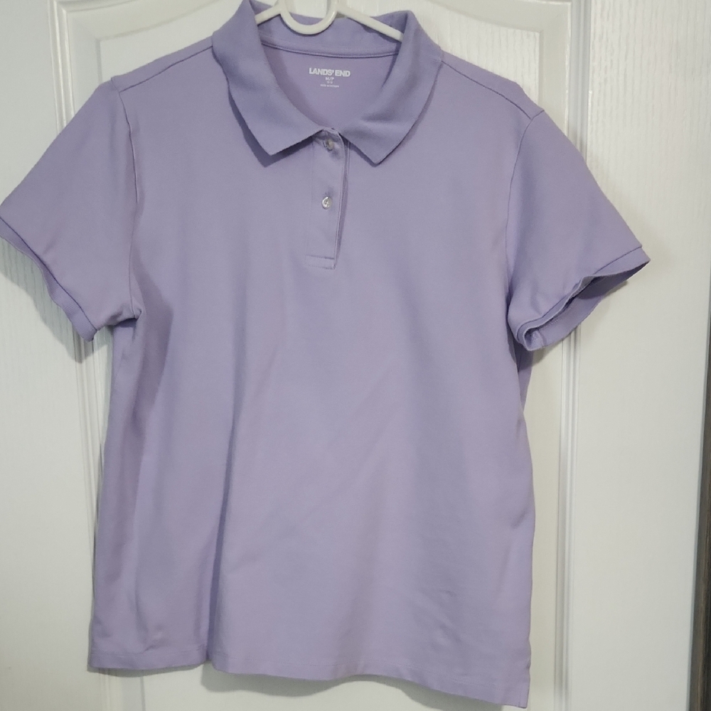 Lands' End Women's Lavender Short-Sleeve Polo